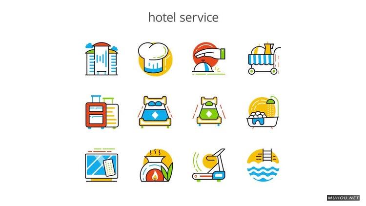 AE模板|酒店服务-平面动画图标视频模板#Hotel Services - Flat Animation Icons插图 AE模板|酒店服务-平面动画图标视频模板#Hotel Services - Flat Animation Icons插图