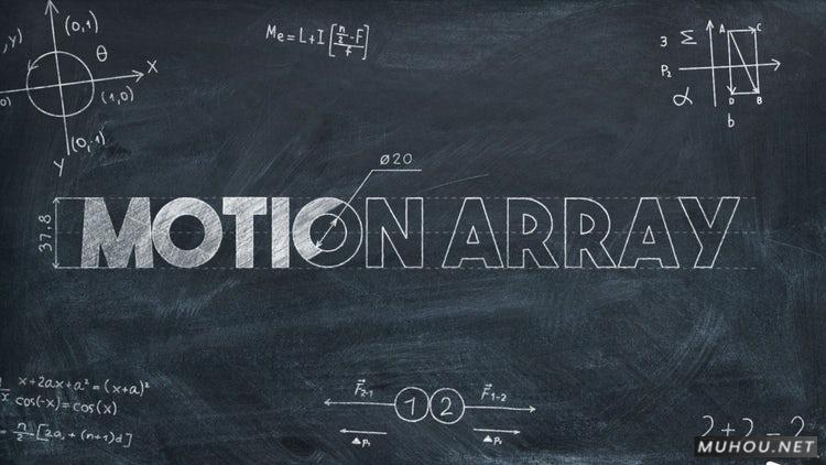 AE模板|黑板数学科技logo标志视频模板#Chalkboard Math Logo