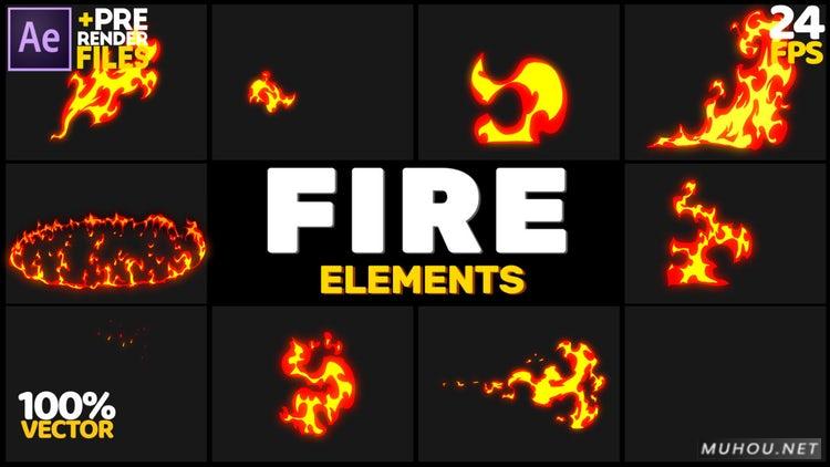 AE模板|10组火元素卡通动画图标特效视频模板#Fire Elements插图 AE模板|10组火元素卡通动画图标特效视频模板#Fire Elements插图