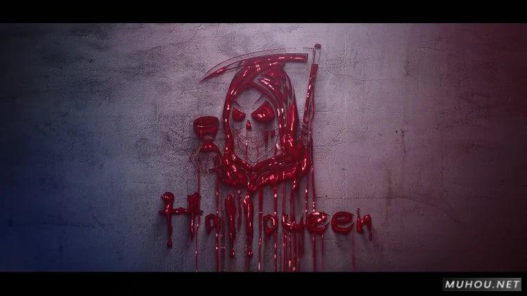 滴血的死亡恐怖标志Logo AE视频模板插图 滴血的死亡恐怖标志Logo AE视频模板插图