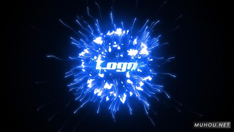 PR模板|电爆标志闪电粒子破碎logo元素视频#Electric Blast Logo