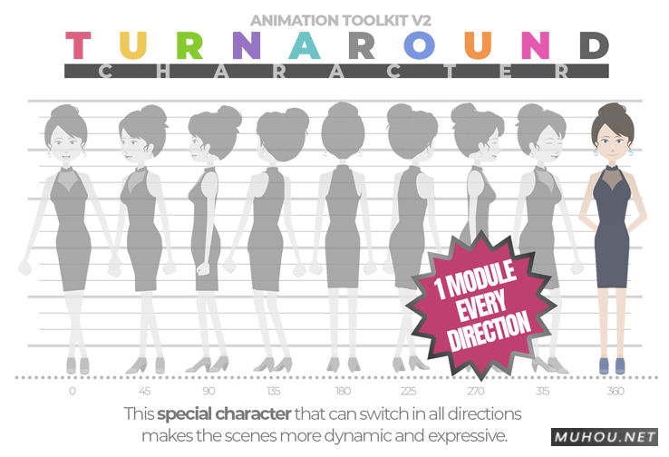 AE模板|周转角色MG动画工具包AE模板视频素材 V2.0.3 Turnaround Character Animation Toolkit + 使用教程插图1 AE模板|周转角色MG动画工具包AE模板视频素材 V2.0.3 Turnaround Character Animation Toolkit + 使用教程插图1