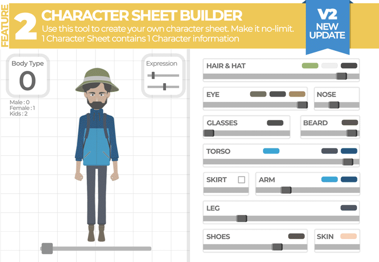 AE模板|周转角色MG动画工具包AE模板视频素材 V2.0.3 Turnaround Character Animation Toolkit + 使用教程插图3 AE模板|周转角色MG动画工具包AE模板视频素材 V2.0.3 Turnaround Character Animation Toolkit + 使用教程插图3