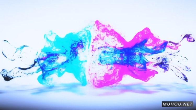 PR模板|彩色水墨喷溅标志logo撞击揭示模板#Colorful Splash Logo Reveal