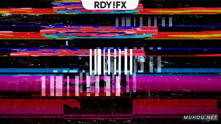 PR模板|故障标志logo片头模板5套不同风格V2#Glitch Logo Pack V2