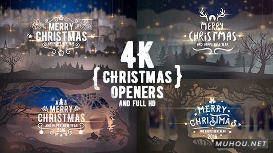 4k圣诞开场/3D冬季故事/下雪/圣诞快乐新年快乐/耶稣诞生/可爱视频AE模板插图 4k圣诞开场/3D冬季故事/下雪/圣诞快乐新年快乐/耶稣诞生/可爱视频AE模板插图
