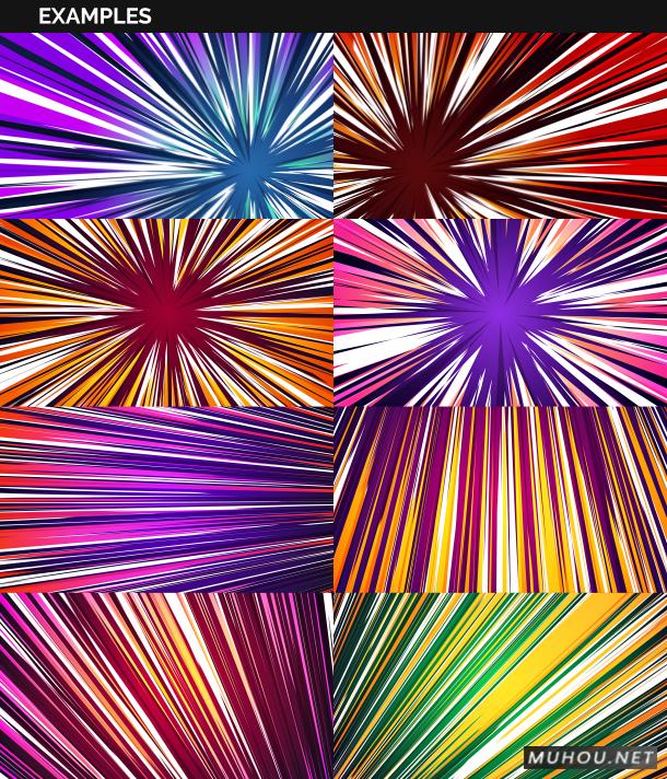 漫画卡通动漫风格彩色速度线动画AE模板视频素材 Speed Lines Backgrounds插图2 漫画卡通动漫风格彩色速度线动画AE模板视频素材 Speed Lines Backgrounds插图2