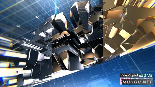 破损的金色碎片标志V1视频AE模板插图 破损的金色碎片标志V1视频AE模板插图