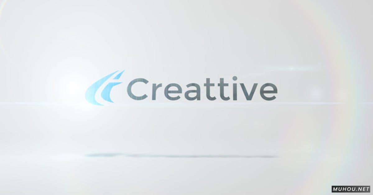 干净发光的简单logo标志视频AE模板