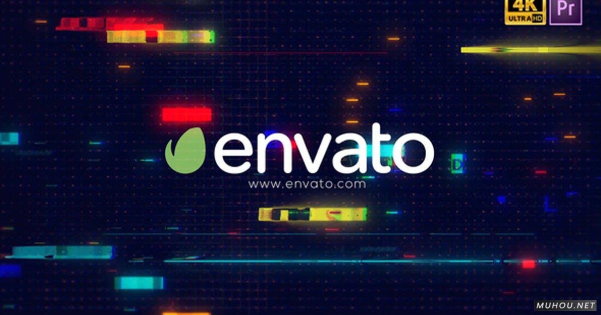 Glitch Logo Intro Pro赛博朋克未来感logo标志PR视频模板