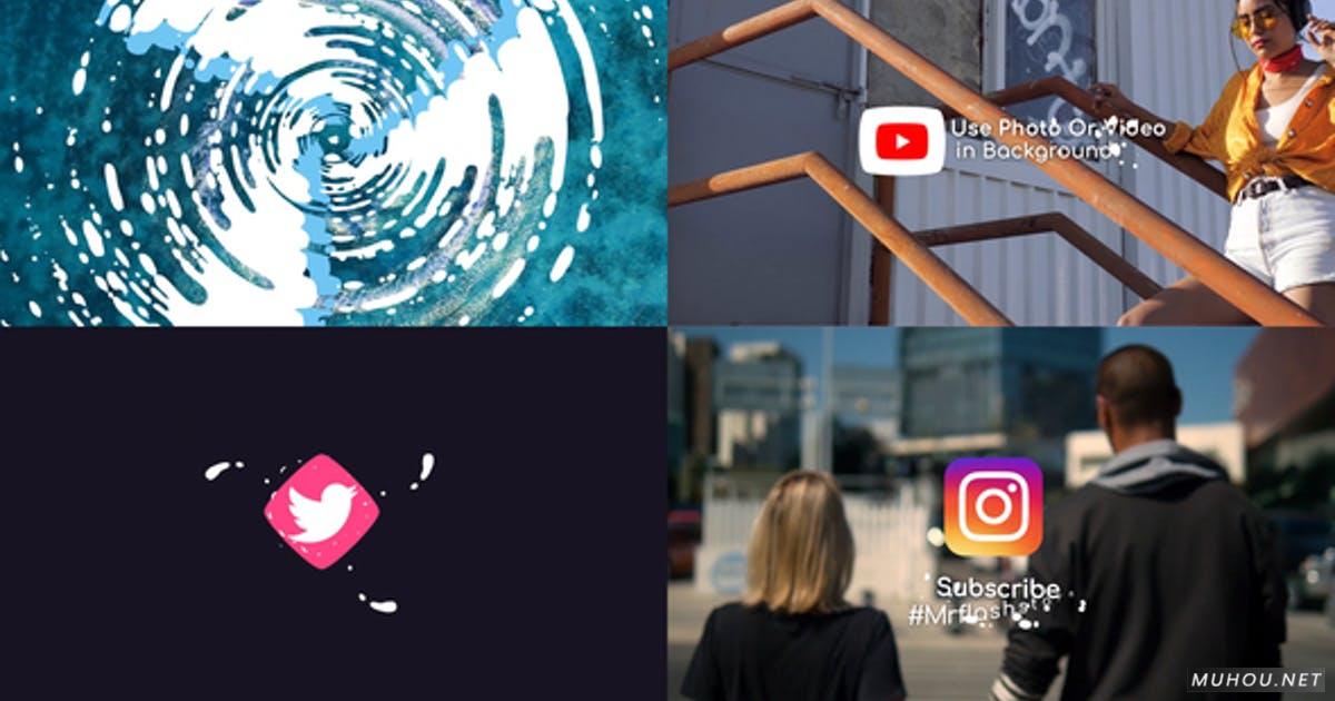 液体运动标志logo动画Premiere Pro PR视频模板