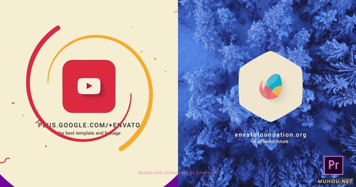简单的扁平标志logo动画简介PR视频模板