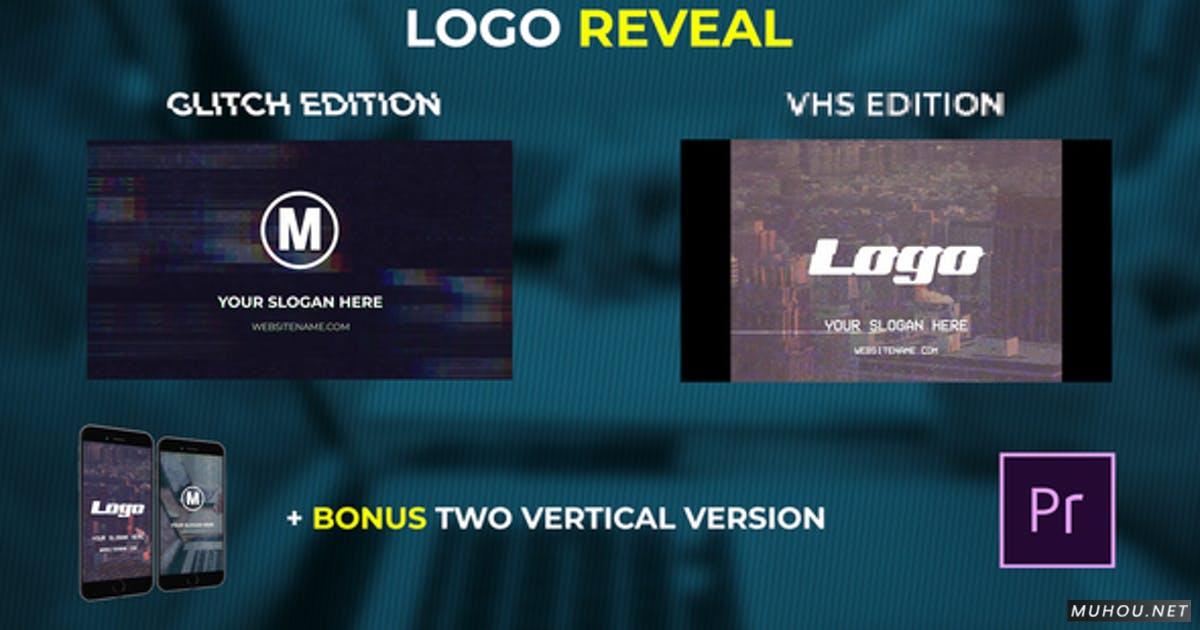 Logo Reveal - VHS复古logo动画多分辨率PR视频模板