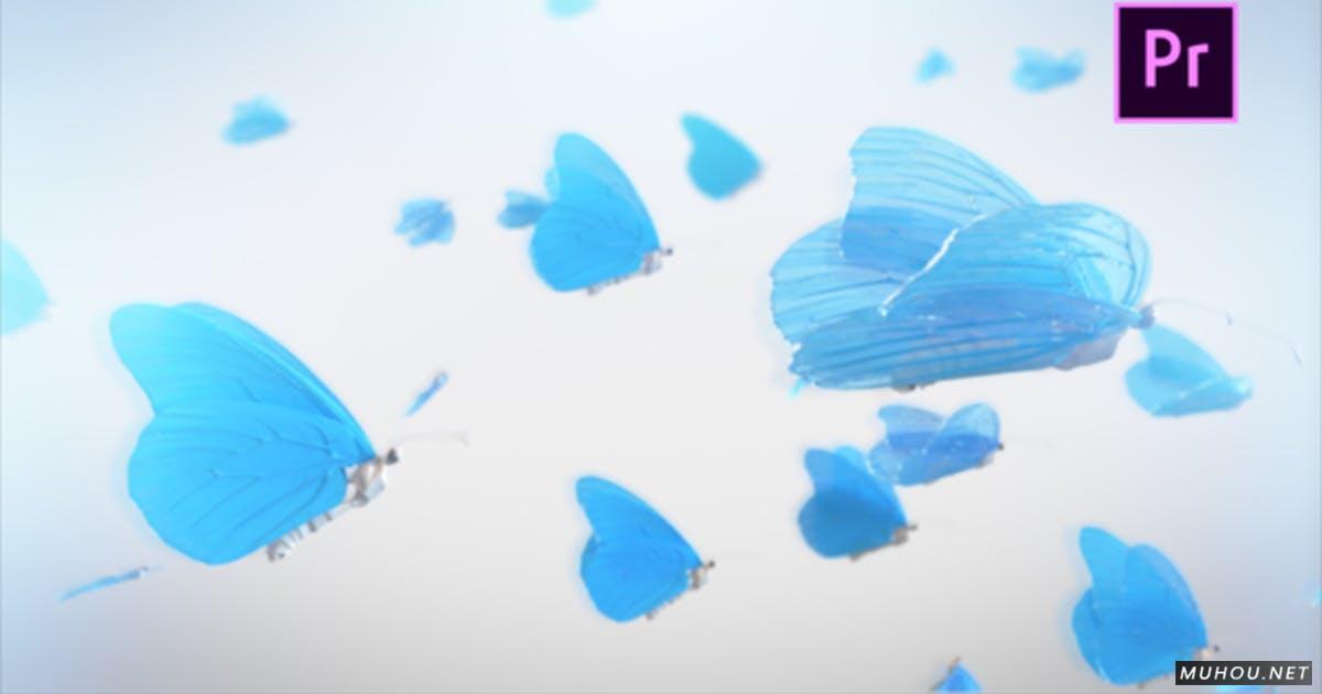 Butterfly Logo Remiere Pro美丽蝴蝶梦幻logo标志PR视频模板