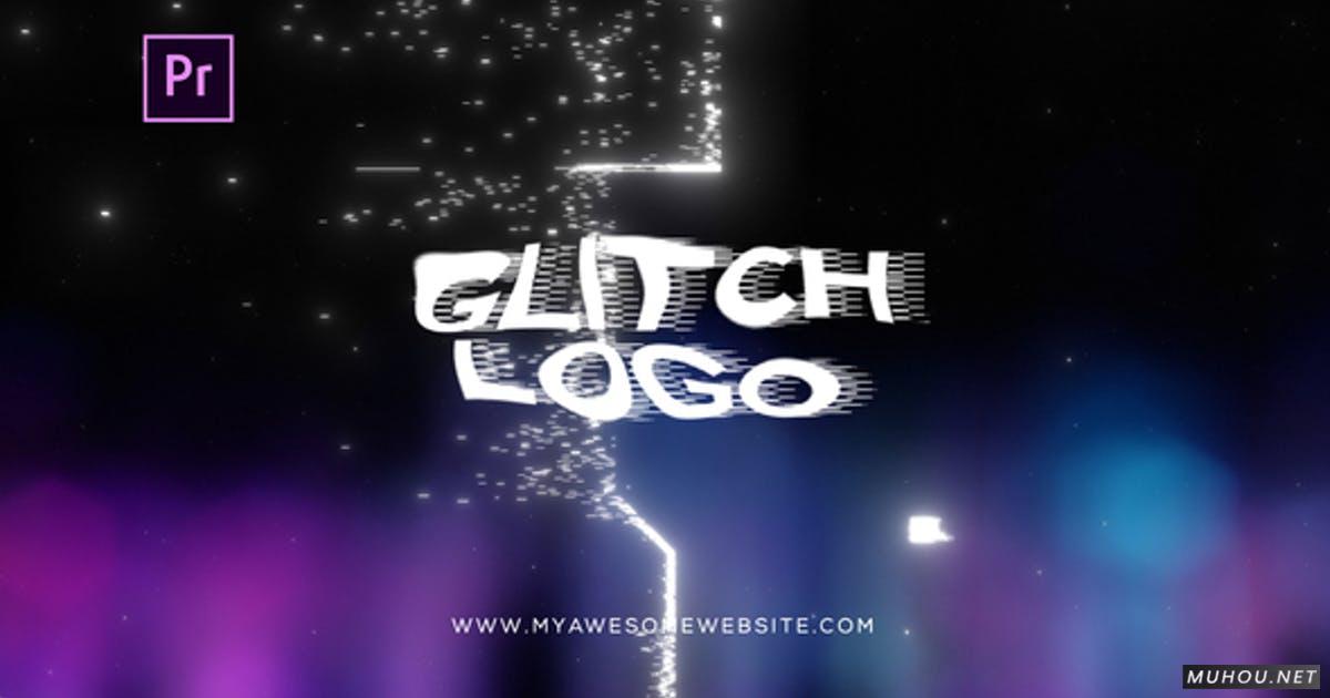 Glitch Bokeh标志抖动动画logo简介PR视频模板