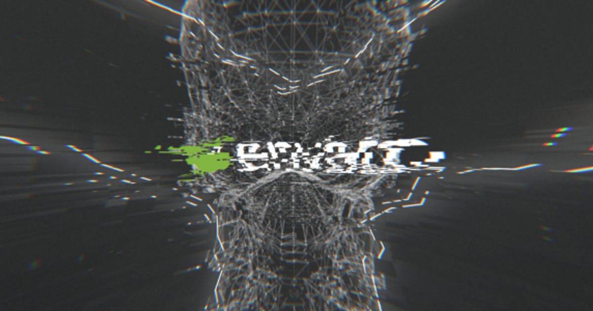 深色信号干扰标志logo片头AE视频模板