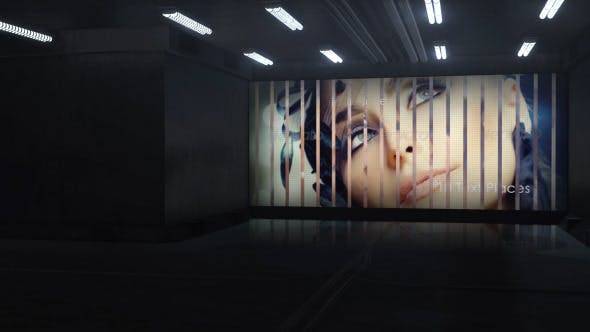 地下室中的大屏幕三维空间AE视频模板插图 地下室中的大屏幕三维空间AE视频模板插图