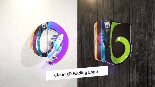 干净的3D折叠标志揭示AE视频模板插图 干净的3D折叠标志揭示AE视频模板插图