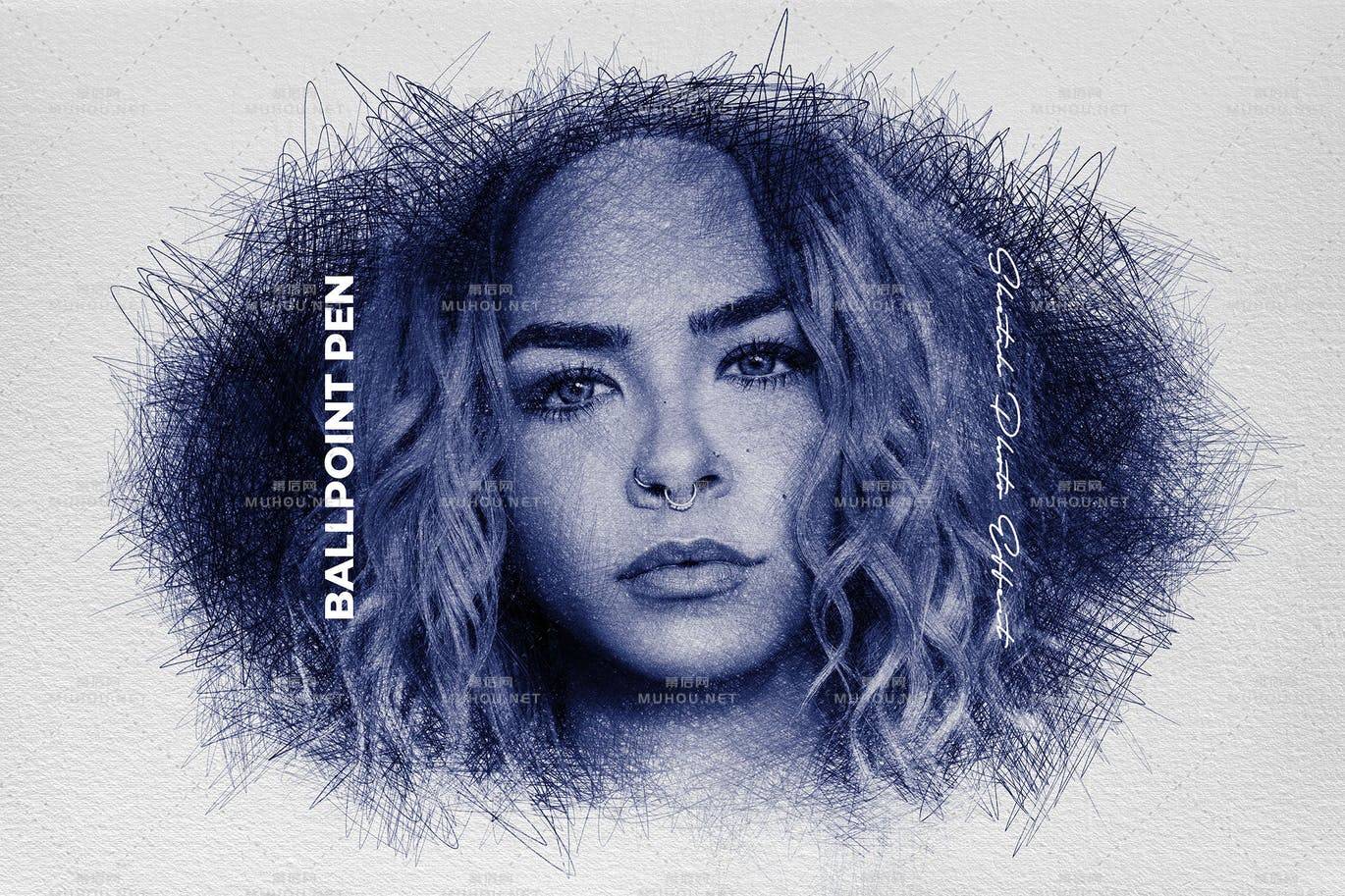 高品质的圆珠笔手绘素描风格照片效果图层样式插图 高品质的圆珠笔手绘素描风格照片效果图层样式插图
