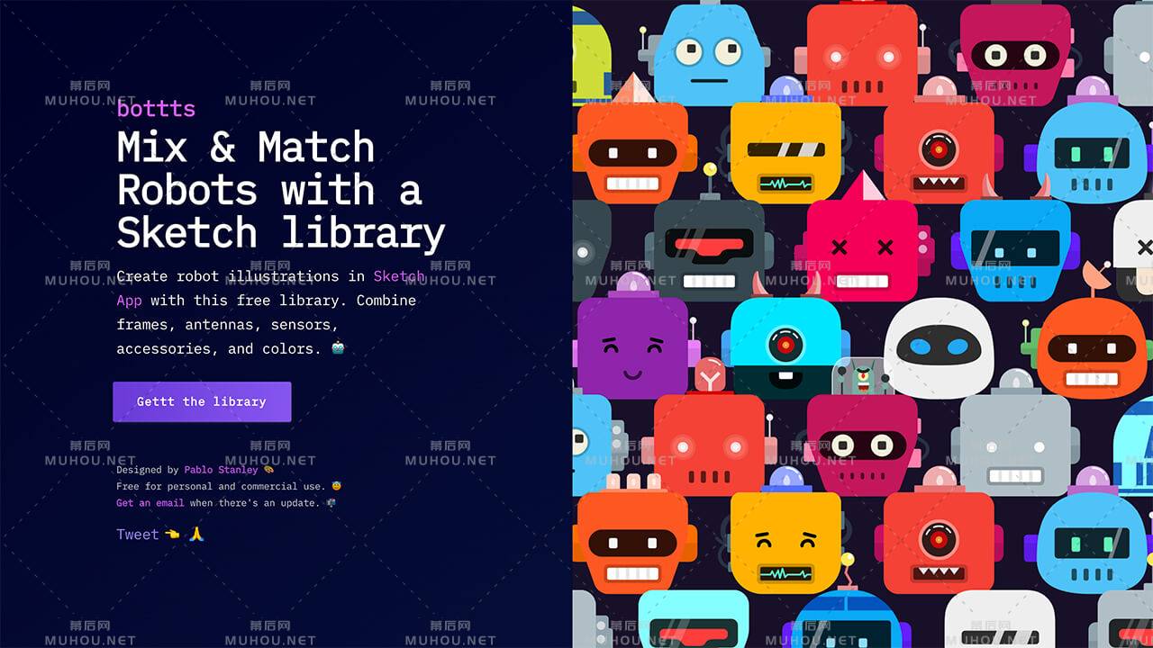 Bottts最全的头像素材库帮你快速搞定一个酷酷的头像插图 Bottts最全的头像素材库帮你快速搞定一个酷酷的头像插图