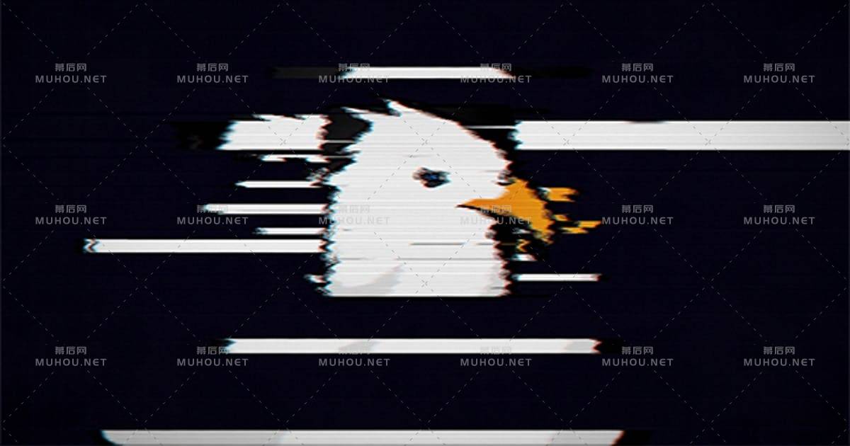 信号干扰晃动效果logo标志AE视频模板