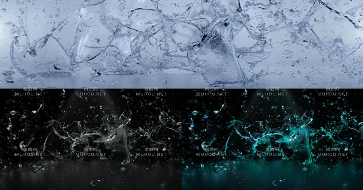 水花液体飞溅logo标志显露AE视频模板