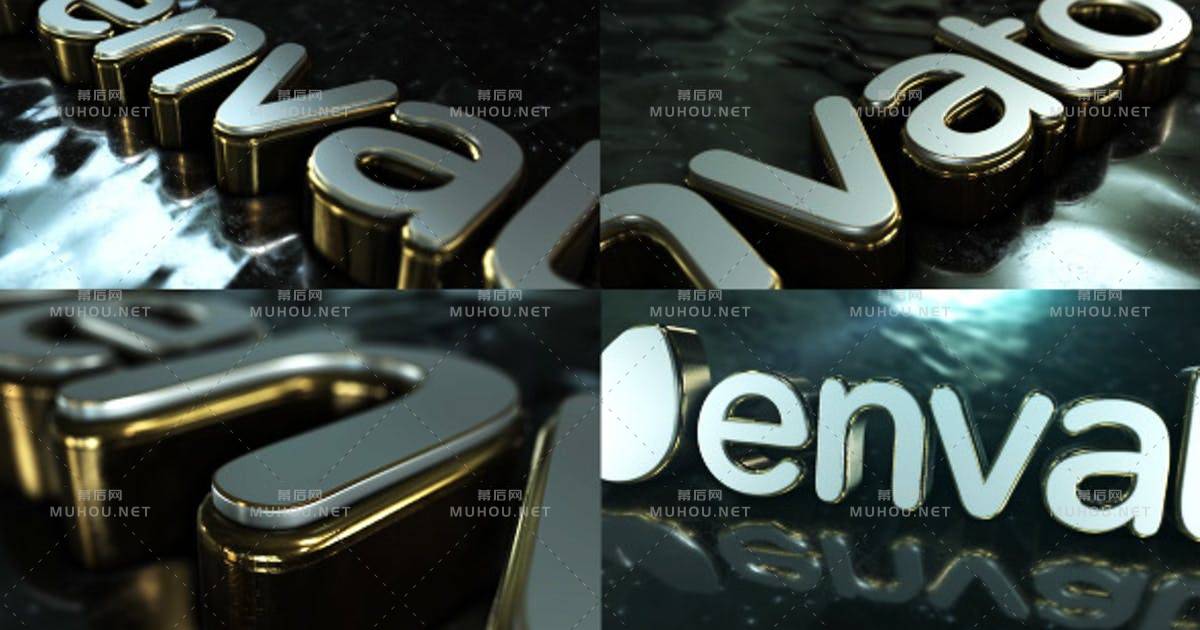 水液体中的logo标志运动2AE视频模板