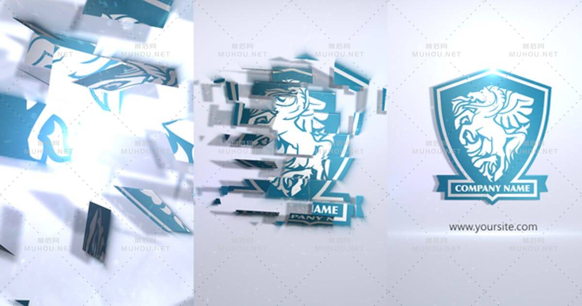 水晶零件标志logo信号干扰AE视频模板