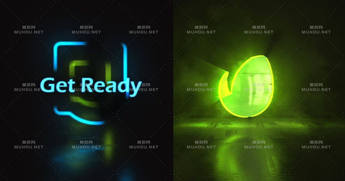 辉光笔画led激光logo标志显露AE视频模板