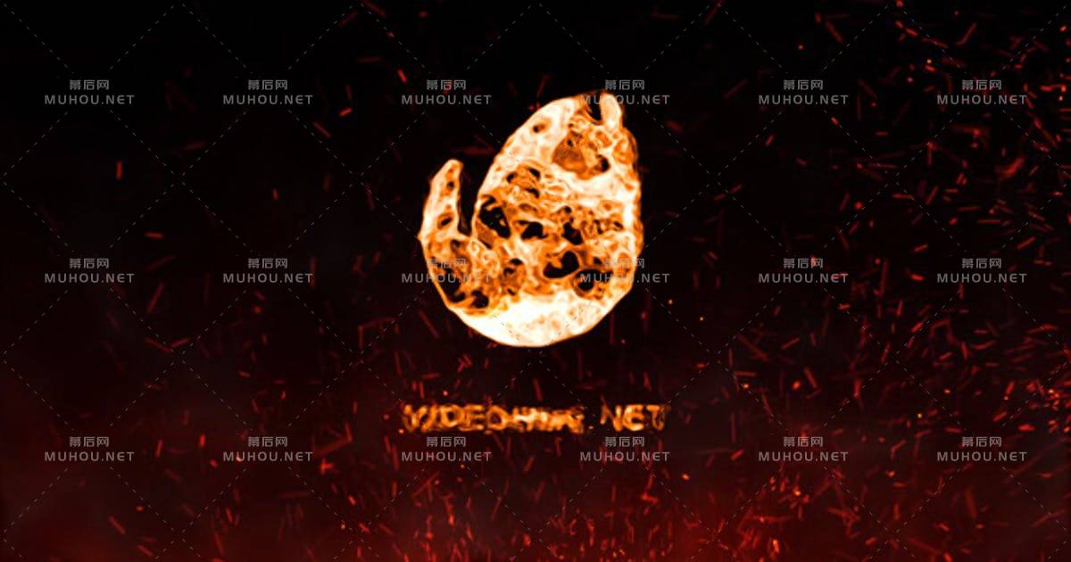 熊熊烈火燃烧logo消防标志AE视频模板
