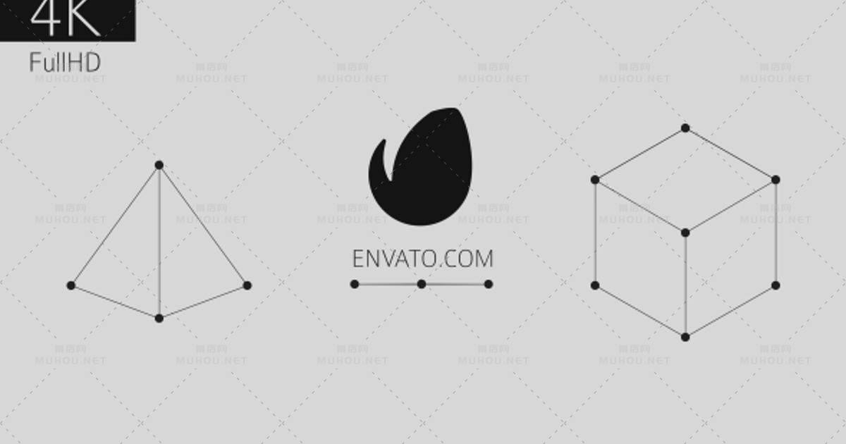 点和线创意二维logo标志AE视频模板