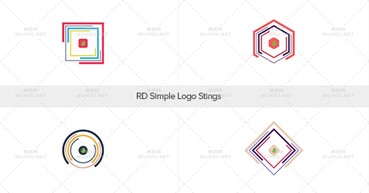 五颜六色研发简单logo标志AE视频模板
