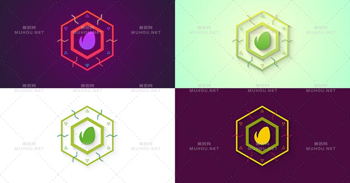 mg六边形动画logo标志揭示AE视频模板
