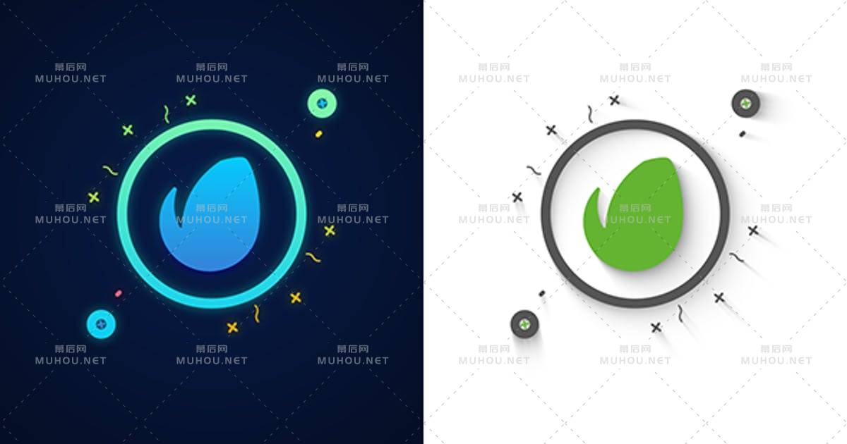 mg卡通小动画logo标志显示2AE视频模板