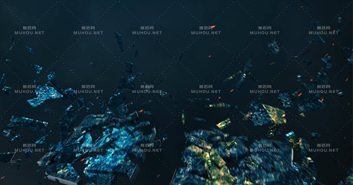 史诗夜晚旋转黑风logo标志片头AE视频模板