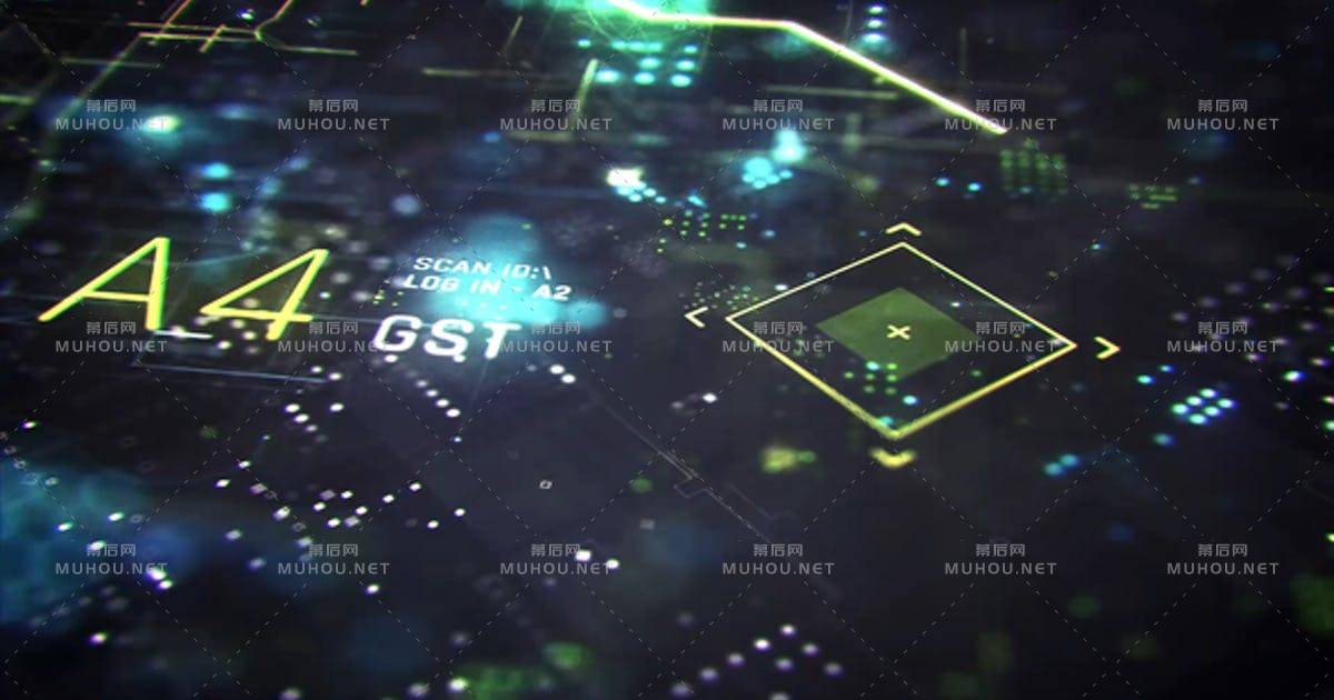 科幻未来平视显示器logo标志揭示AE视频模板