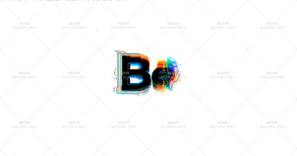 快速像素抖动抖音logo故障标志AE视频模板