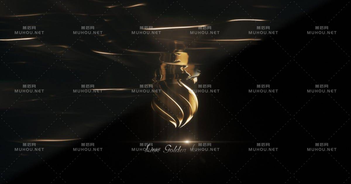 优雅的金色电影logo标志AE视频模板
