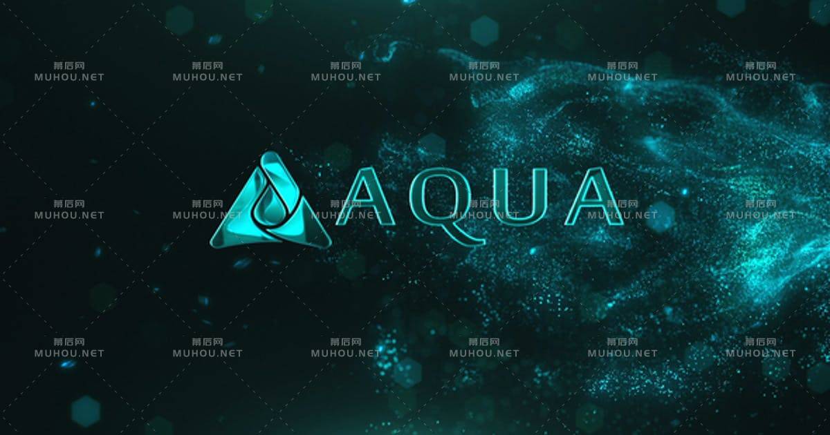 Flow标志显露粒子能量流体logo标志AE视频模板