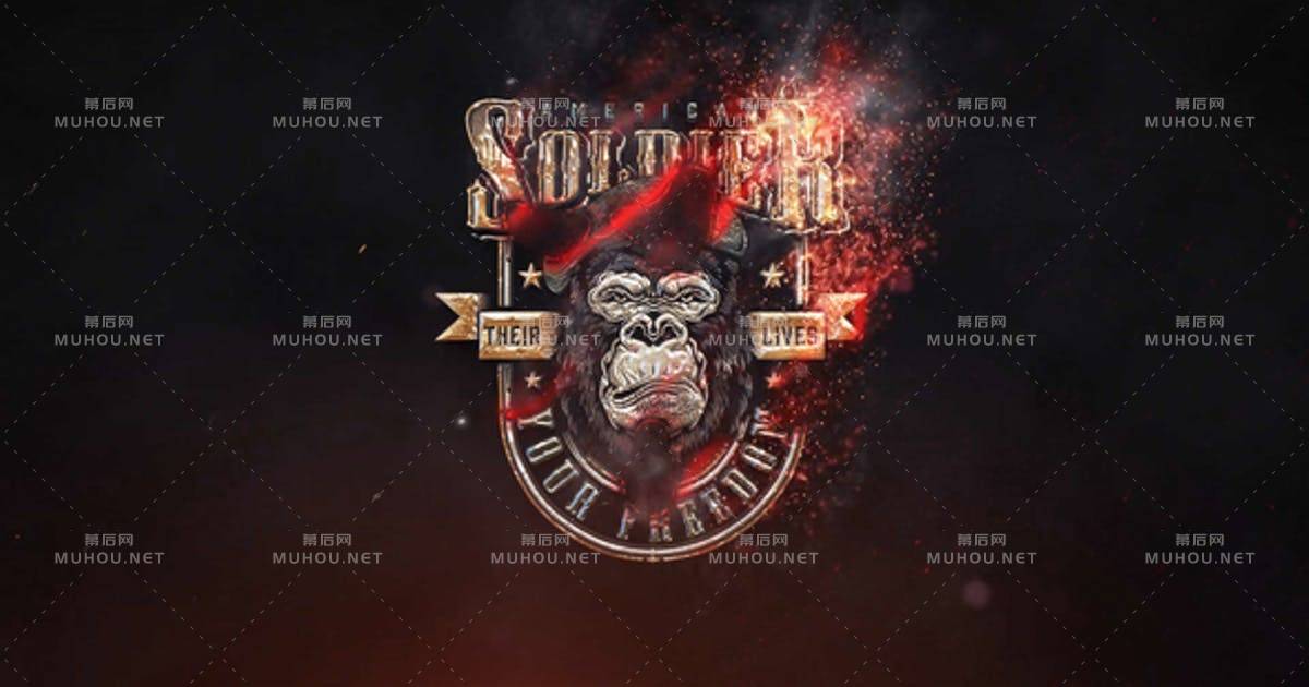 燃烧的火灾燃烧电影logo标志揭示AE视频模板