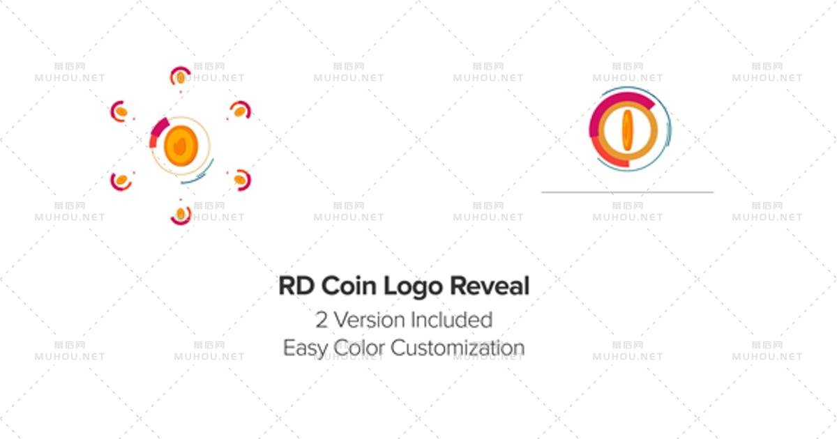 RD硬币可爱动画标志揭示AE视频模板
