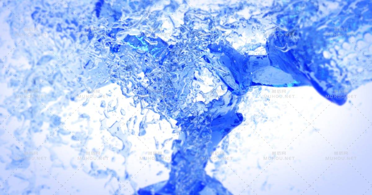 粉碎液体标志logo揭示AE视频模板