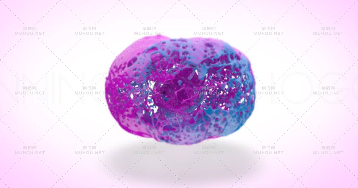 旋转彩色流体液体logo标志揭示AE视频模板