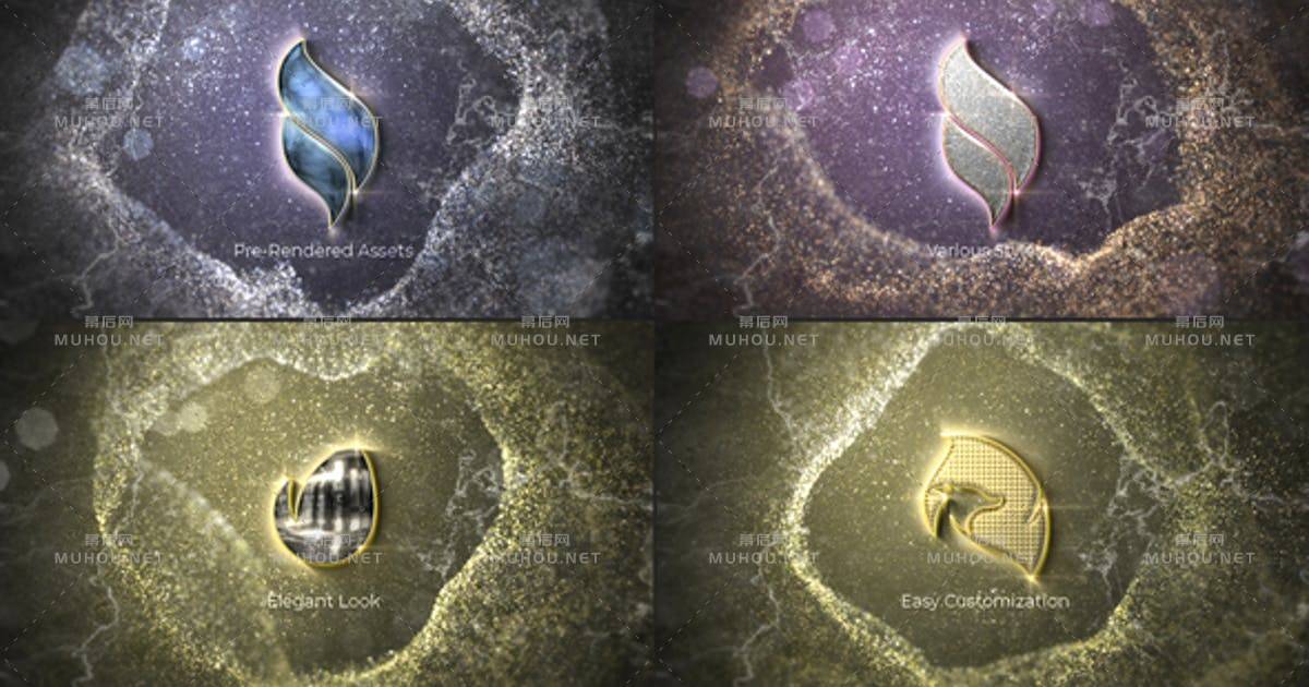 优雅的奢华3d环绕l粒子logo标志AE视频模板