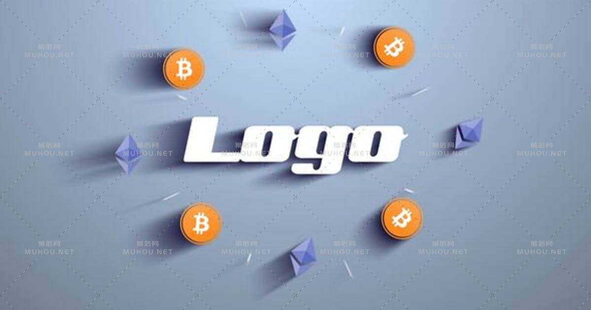 比特币加密数字货币logo采矿标志AE视频模板