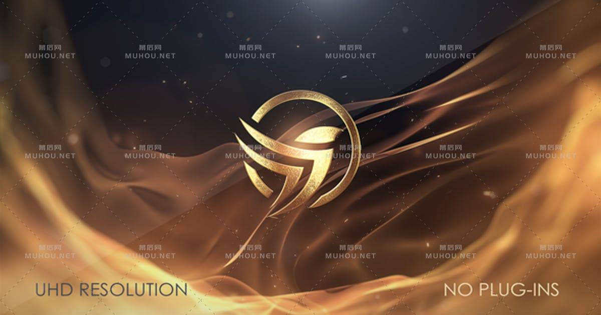 豪华金色凤凰logo标志介绍AE视频模板