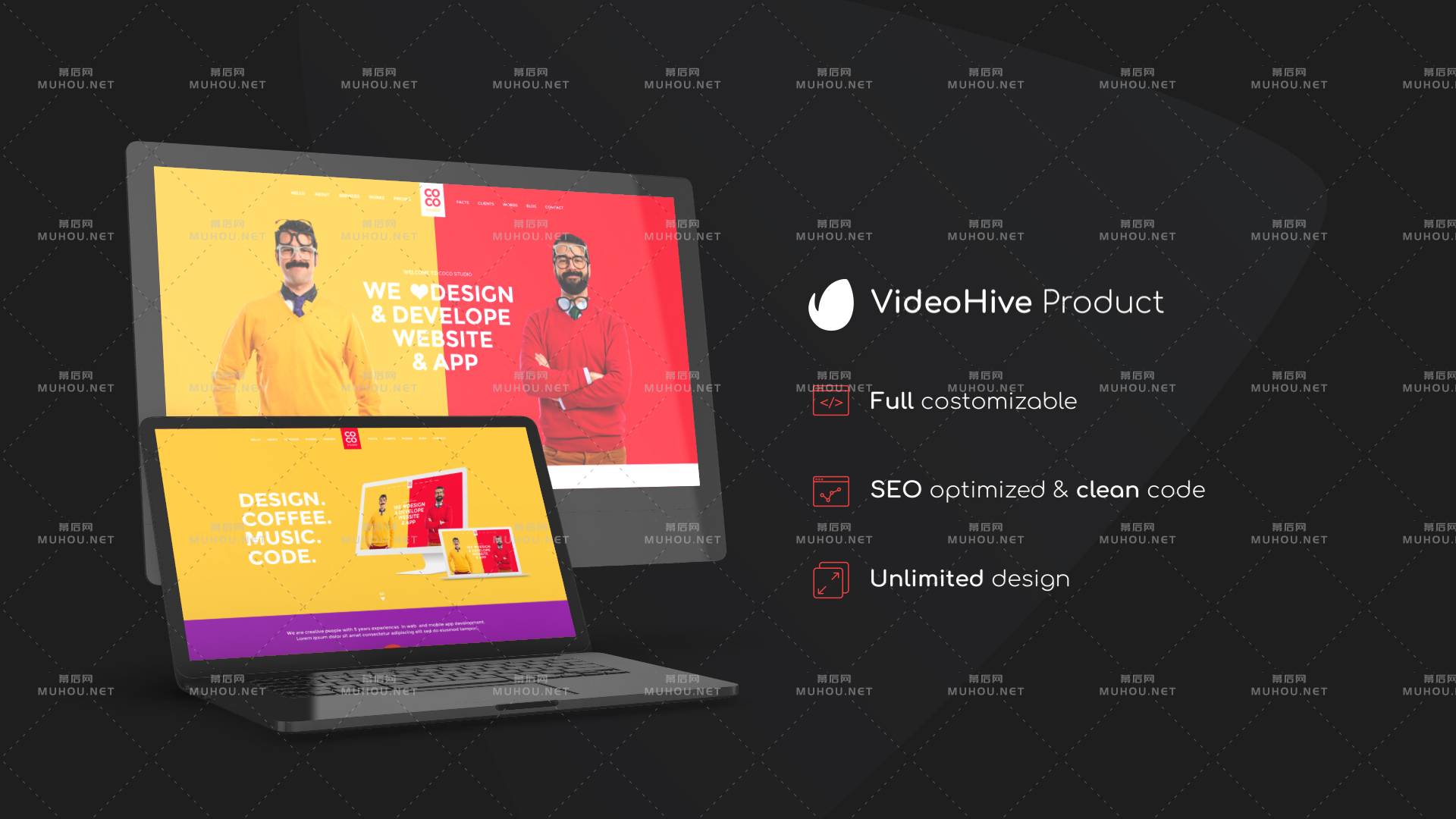 Macbook设备网站样机促销演示动画视频ae模板插图 Macbook设备网站样机促销演示动画视频ae模板插图