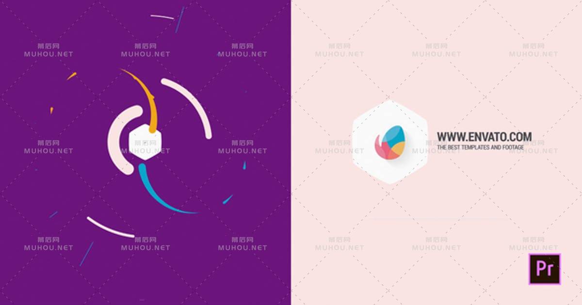 简单的平面标志logo片头PR视频模板