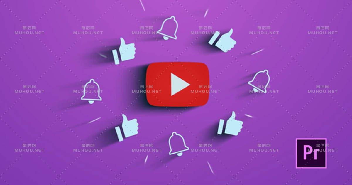 Youtube迷你LOGO标志显示PR视频模板