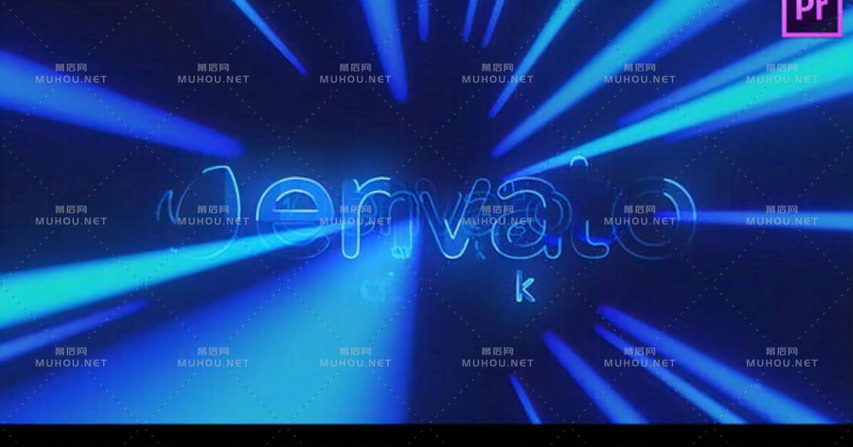 Premiere Pro的Light Tunnel放射光线LOGO标志显示PR视频模板